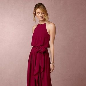 BHLDN Donna Morgan Alana Cherry Chiffon Dress NWT